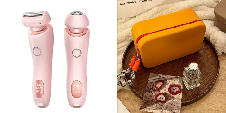 2 In 1 Hair Removal Epilator USB Rechargeable Trimmer Women Body Razor Face Leg Armpit Shaver Hair Remover