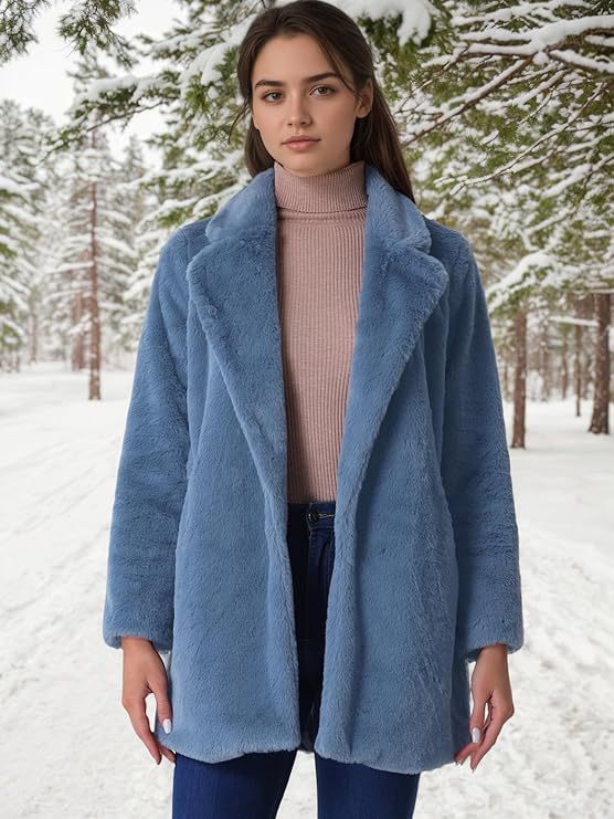 Women's Otter Rabbit Fur Medium Long Suit Collar Coat