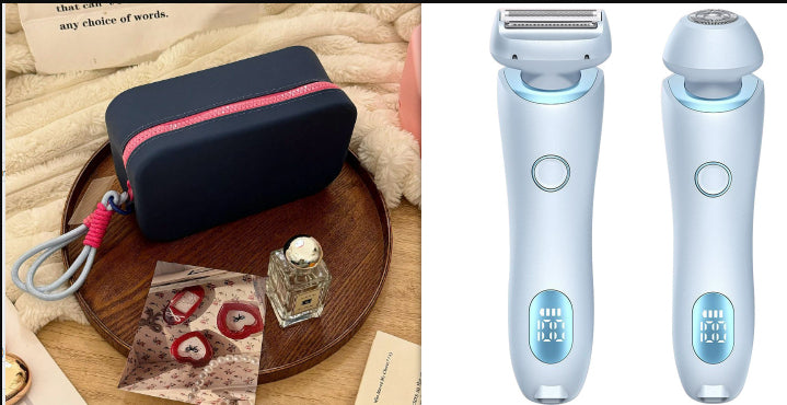 2 In 1 Hair Removal Epilator USB Rechargeable Trimmer Women Body Razor Face Leg Armpit Shaver Hair Remover